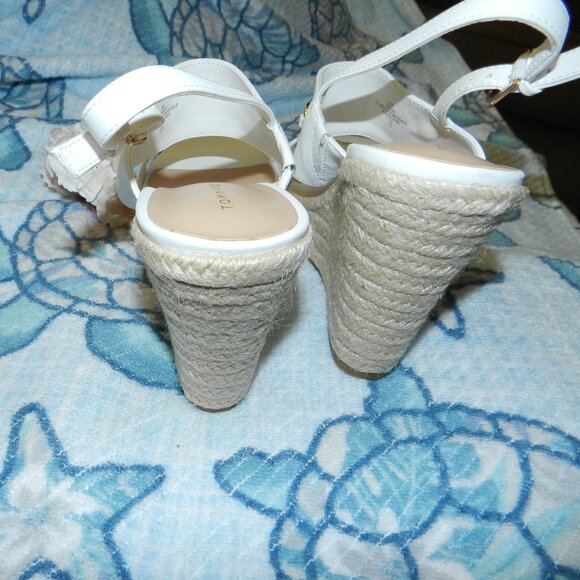Tommy Hilfiger Khari High Espadrille Wedge Sandals White/Gold🆕📦🏃💨⚡🚚 - Picture 9 of 16